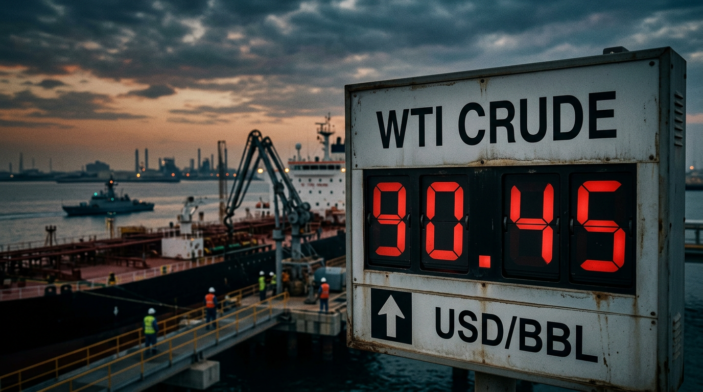 WTI Crude Oil Surges Past $90 Amid Middle East Tensions and Strait of ...